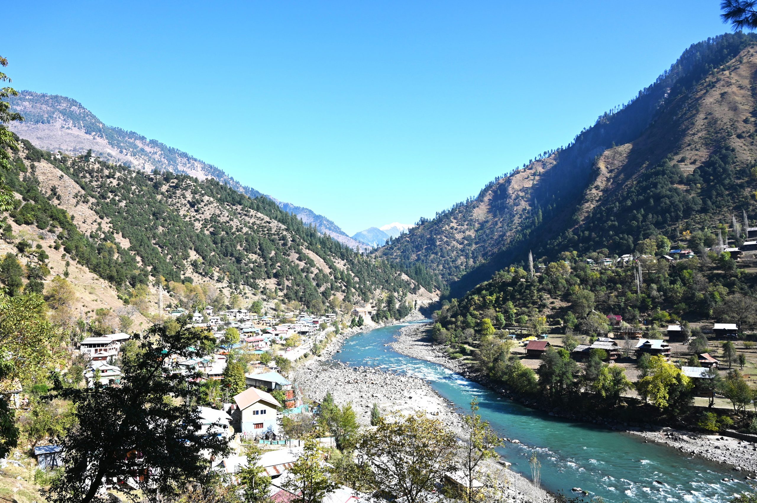 Indian and Pak Kashmir View Across the River Neelum